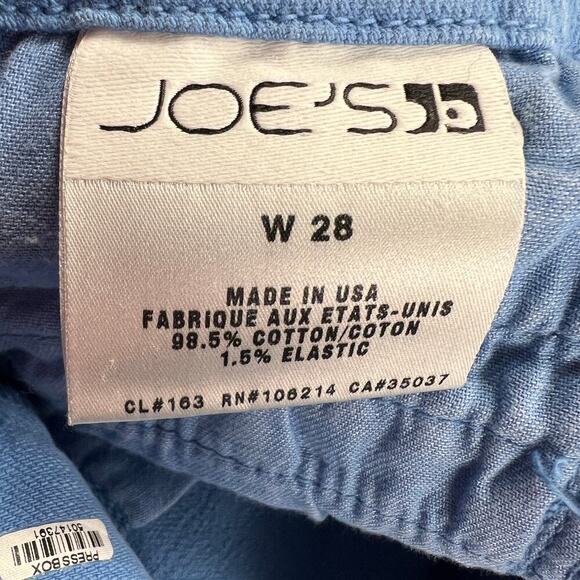 Joe’s Jeans Twill Denim Mid Rise Trouser Jeans Malibu Blue White Rivets Size 28 - Picture 6 of 13